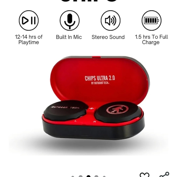 Chips Ultra 2.0 True Wireless Helmet Audio - Black and Red - Picture 4 of 11